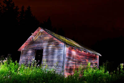 Painted Red Shed - Night photography field trip